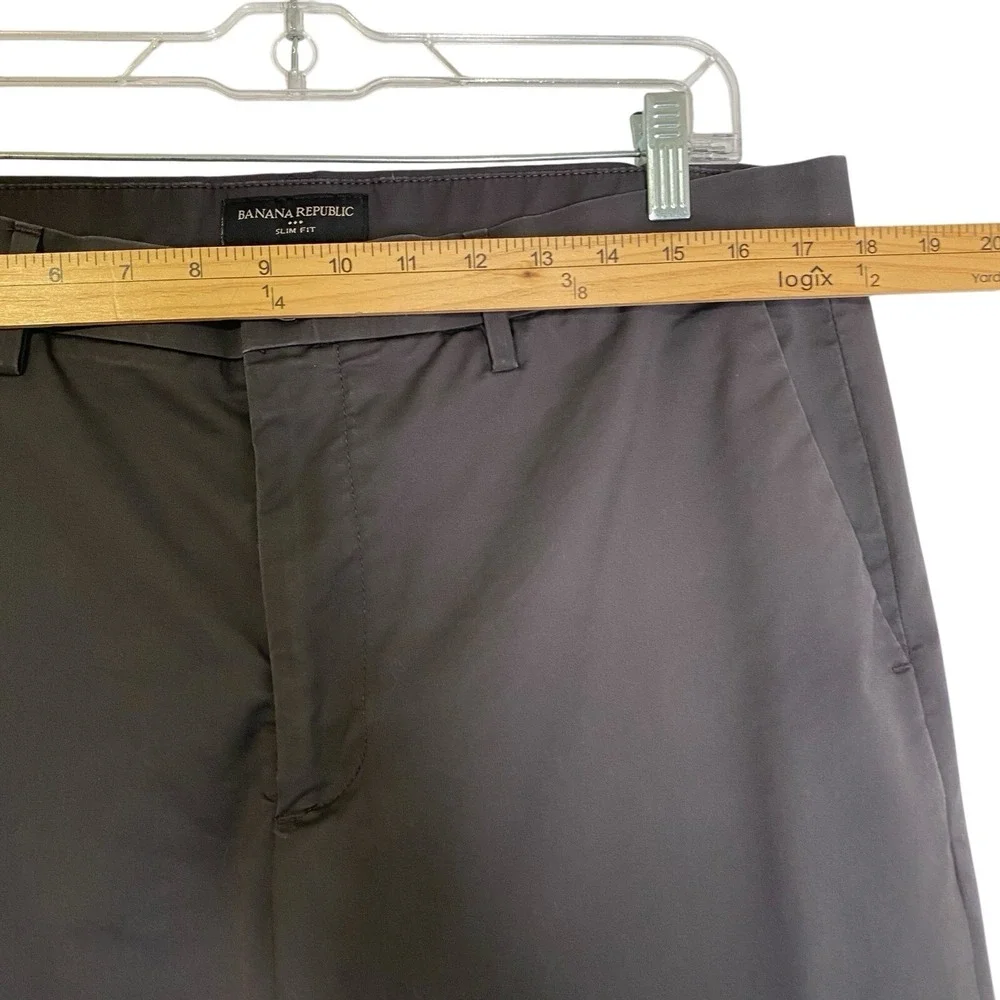 Banana Republic Chino Pants Men 35x31 Taupe Slim Fit Stretch Preppy Office Wear